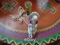 Antique German Art Deco Porcelain Figurine Table Lamps Couple #14699/#14698