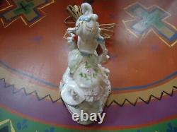 Antique German Art Deco Porcelain Figurine Table Lamps Couple #14699/#14698