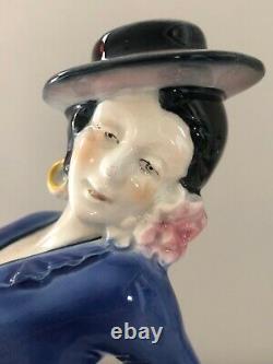 Antique German Art Deco Porcelain Figurine Tango Dancer Flapper Lady Woman