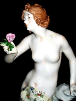 Antique German Art Deco Rare Dresden Nude Lady Doll Dancer Porcelain Figurine