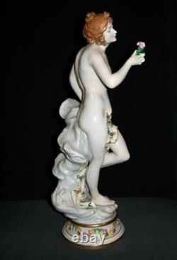 Antique German Art Deco Rare Dresden Nude Lady Doll Dancer Porcelain Figurine