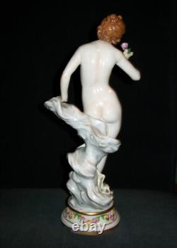 Antique German Art Deco Rare Dresden Nude Lady Doll Dancer Porcelain Figurine