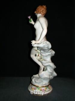 Antique German Art Deco Rare Dresden Nude Lady Doll Dancer Porcelain Figurine