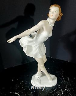 Antique German Art Deco Rosenthal Porcelain Figurine, 13.5 high