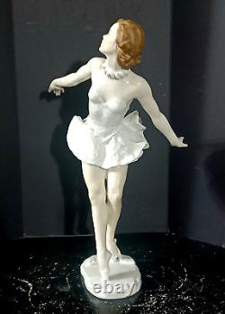 Antique German Art Deco Rosenthal Porcelain Figurine, 13.5 high