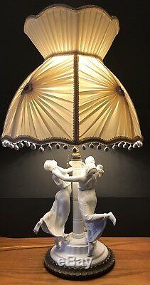 Antique German Art Deco Rosenthal Porcelain Figurine Lamp Pare