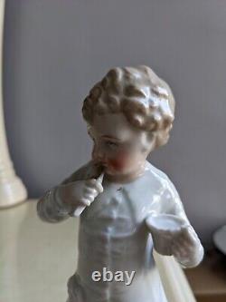 Antique German Gebruber Heubach The Porridge Glazed Porcelain Figurine Rare 8