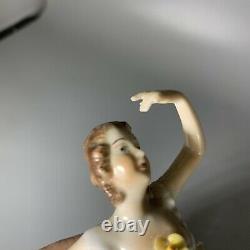 Antique German Hus Lace Porcelain Figurine Ballerina Dancer, 6 1/2 high