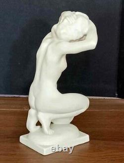 Antique German Hutschenreuther Art Deco Porcelain Nude Figurine, 6.8 high
