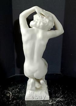 Antique German Hutschenreuther Art-Deco Porcelain Nude by Tutter, 14 high