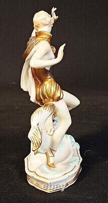 Antique German Porcelain Art Deco Lady Figurine Passauer Porzellanmanufaktur