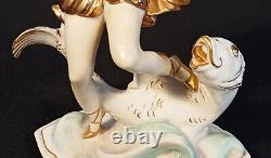 Antique German Porcelain Art Deco Lady Figurine Passauer Porzellanmanufaktur