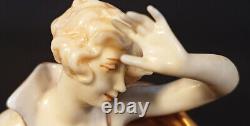 Antique German Porcelain Art Deco Lady Figurine Passauer Porzellanmanufaktur