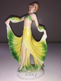 Antique German Porcelain Art Deco Lady Woman Dancer Flapper Figurine Figure