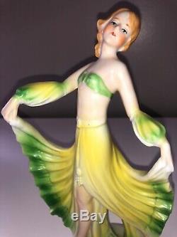 Antique German Porcelain Art Deco Lady Woman Dancer Flapper Figurine Figure