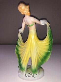 Antique German Porcelain Art Deco Lady Woman Dancer Flapper Figurine Figure