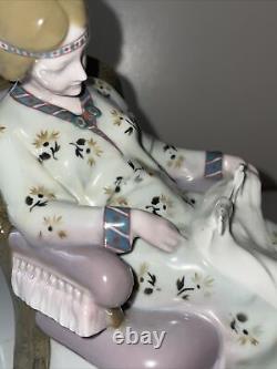 Antique German Porcelain Figurine Pregnant Woman Lady Art Deco Nouveau Goebel