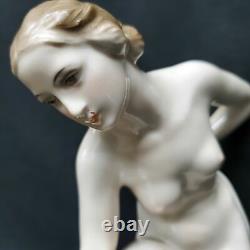 Antique German Porcelain Rosenthal Art Deco Nude, Karl Lysek, 1871-1956, 8.25H