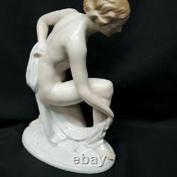 Antique German Porcelain Rosenthal Art Deco Nude, Karl Lysek, 1871-1956, 8.25H