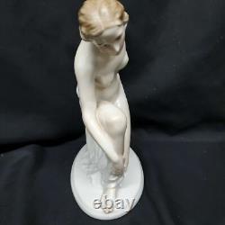 Antique German Porcelain Rosenthal Art Deco Nude, Karl Lysek, 1871-1956, 8.25H