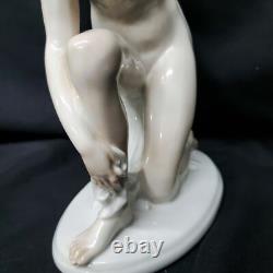Antique German Porcelain Rosenthal Art Deco Nude, Karl Lysek, 1871-1956, 8.25H