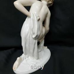 Antique German Porcelain Rosenthal Art Deco Nude, Karl Lysek, 1871-1956, 8.25H