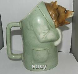 Antique German Porcelain Schafer Vater Art Nouveau Deco Figural Bear Creamer