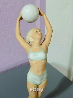 Antique German Schaubach Kunts Balling Lady Porcelain Figurine, 12.25 high