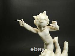 Antique German Thuringia Carl Scheidig Porcelain Figurine Nude Childs