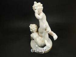 Antique German Thuringia Carl Scheidig Porcelain Figurine Nude Childs