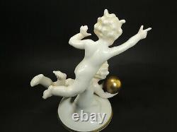 Antique German Thuringia Carl Scheidig Porcelain Figurine Nude Childs