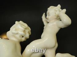 Antique German Thuringia Carl Scheidig Porcelain Figurine Nude Childs