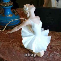 Antique German Wallendorf Porcelain Ballerina on Ballet Break. 7 x 9