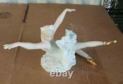 Antique German Wallendorf Porcelain Ballerine, The Swan Lake, 10 wide