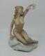 Antique German Wallendorf Porcelain Figurine Nude Woman Girl At Beach