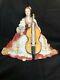 Antique German Porcelain Large Lady With Banjo. Marked Bottom. Meissen Style