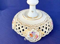 Antique Germany Meissen Porcelain Reticulated Centerpiece Compote 1856-1870