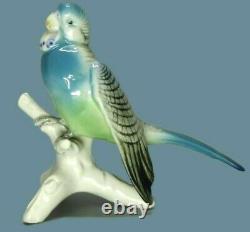 Antique Germany Porcelain Budgerigar Parrot Bird Figure Karl Ens Decoration Art
