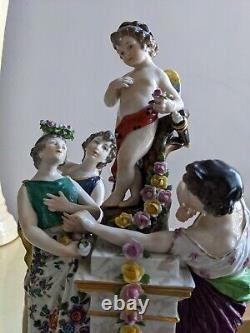 Antique Germany Volkstedt Rudolstadt MYTHOLOGICAL GROUP Porcelain Figurine 12
