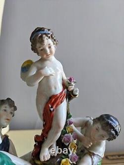 Antique Germany Volkstedt Rudolstadt MYTHOLOGICAL GROUP Porcelain Figurine 12