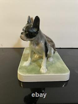 Antique Goldscheider Karin Gostl French Bull Dogs Porcelain Figurine Austria