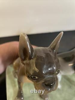 Antique Goldscheider Karin Gostl French Bull Dogs Porcelain Figurine Austria