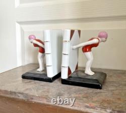Antique Greenhouse Book Figurine Porcelain Swimmer Swimmer Sexy Art Deco