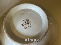 Antique Henry Alcock Porcelain Wash Basin & Pitcher Green Purple Art Deco Acorn