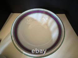 Antique Henry Alcock Porcelain Wash Basin & Pitcher Green Purple Art Deco Acorn