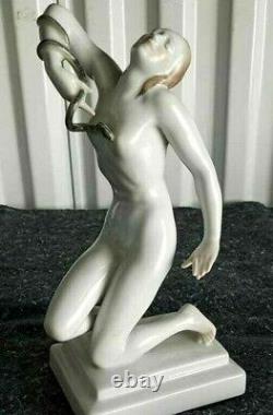 Antique Herend Porcelain Figurine, Cleopatra and the snake, 9.75 H