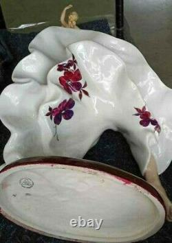 Antique Huge Art Deco Royal Dux Porcelain Figurine, Gypsy Dancer. 22 H