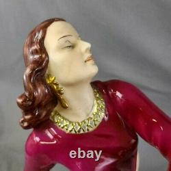 Antique Huge Royal Dux Porcelain Figurine, Gypsy Dancer