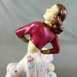 Antique Huge Royal Dux Porcelain Figurine, Gypsy Dancer