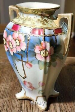 Antique Imperial Nippon Gold Encrusted & Cherry Blossoms Art Deco Vase